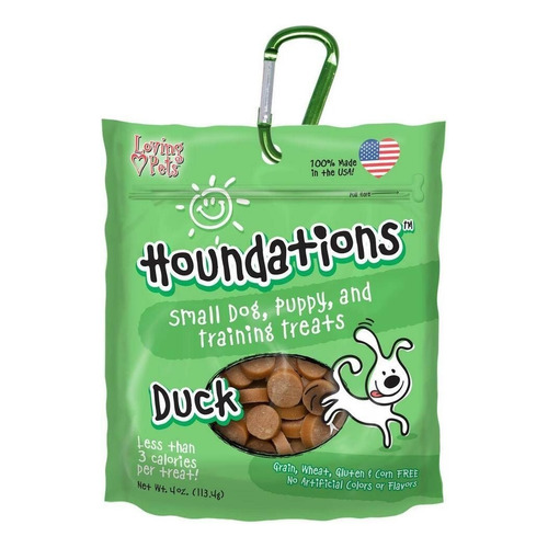 Houndations dog snack para perro pequeño puppy pato 4 oz Loving Pets