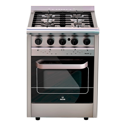 Cocina Morelli Country Forza 550 a gas/eléctrica 4 hornallas  acero inoxidable 220V puerta con visor