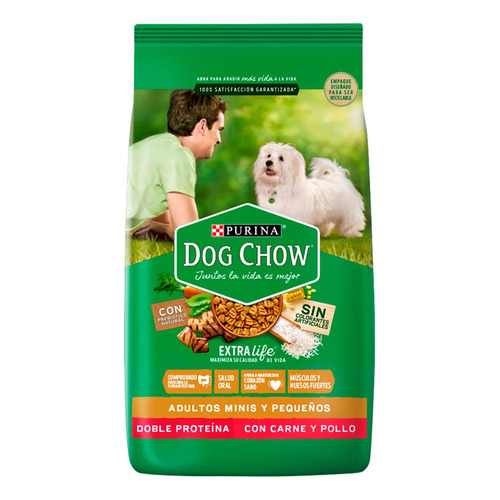 Dog Chow Adulto Mini Y Pequeño Sin Colorante X 21 + 3 Kg