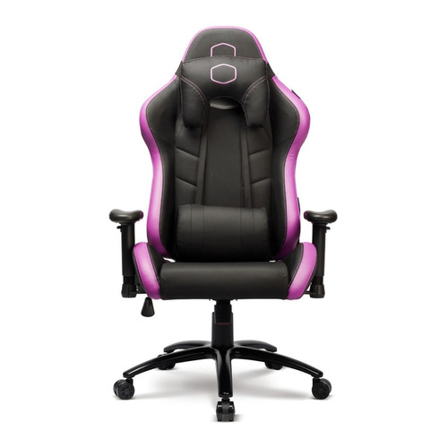 Silla de escritorio Cooler Master Caliber R2 gamer ergonómica  negra y púrpura con tapizado de cuero sintético