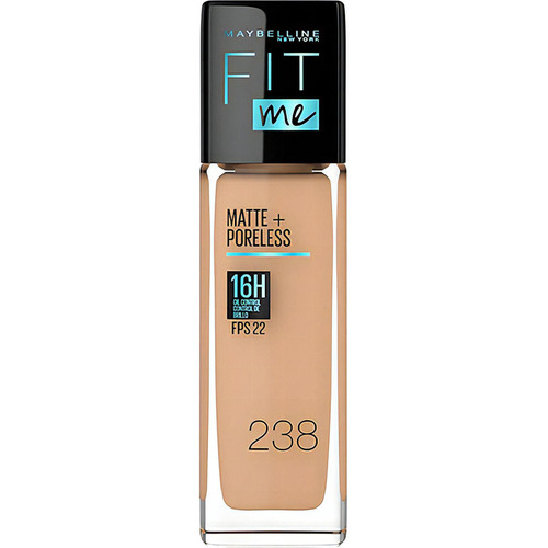 Base Líquida Maybelline Fit Me Matte + Poreless Fps 22 30ml Tono 238 Rich tan