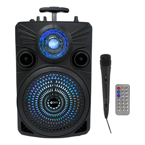 Parlante Portátil Bluetooth Luces Led Micrófono Fm Usb 8w Color Negro