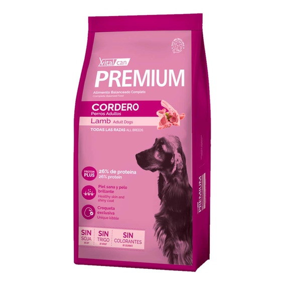 Vitalcan Premium Cordero Adulto 20kg + Obs + Envio Gratis