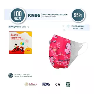 Cubrebocas Kn95 3d Infantil Sanwo Niña Niño Certificado 100