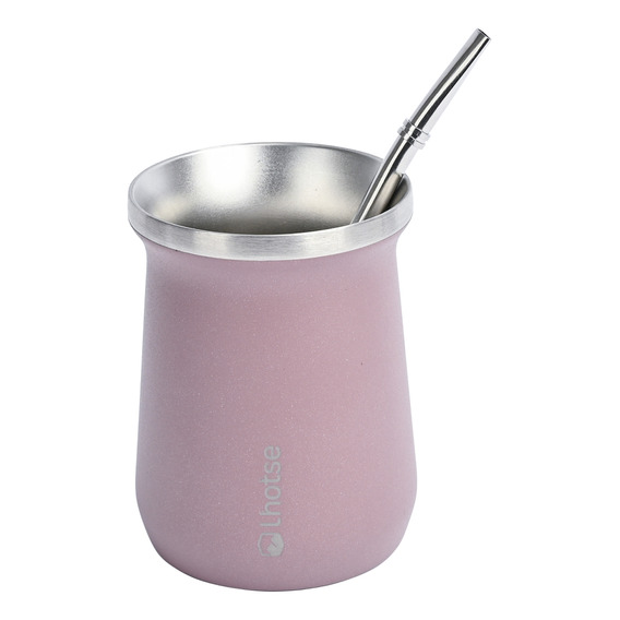 Mate Acero Inoxidable Con Bombilla Lhotse Pink Color Rosado