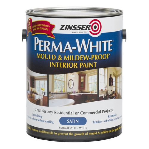 Zinsser Latex perma white interior semi mate antihongo 4 lts blanco