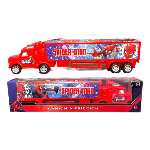 Camion A Friccion Spiderman Hombre Araña 36cm Sebigus Color Rojo