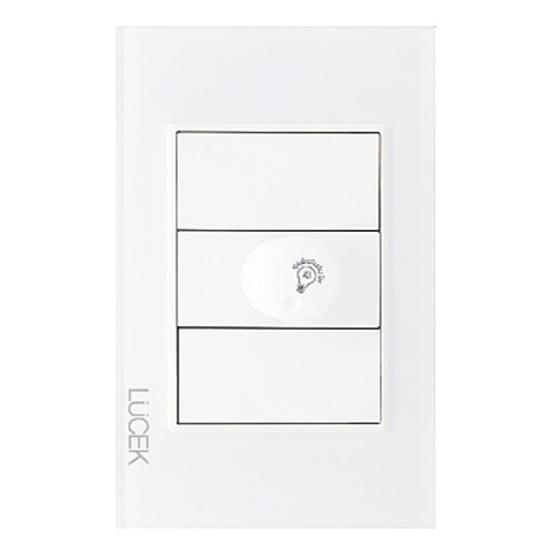 Placa Cristal Blanco 1 Dimmer Lucek