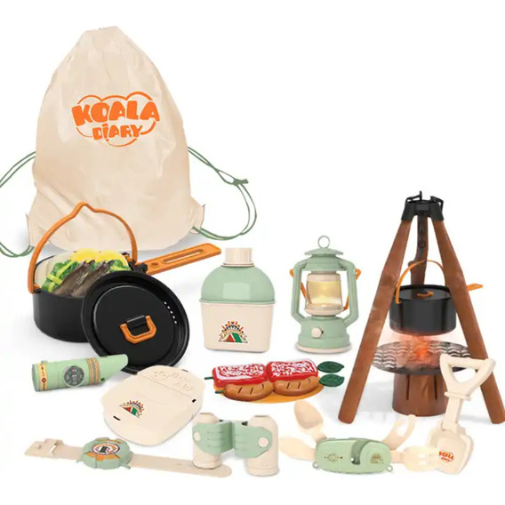 Set Completo De Camping Con Fogata Y Accesorios