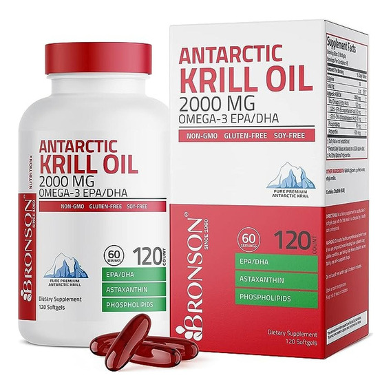 Aceite De Krill Antártico 2000mg Omega 3 Epa Dha 120 Caps 