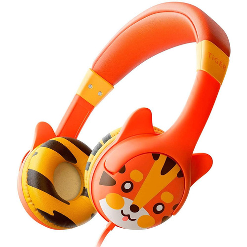 Auriculares Kidrox, Dibujo De Tigre/con Cable/para Ninos