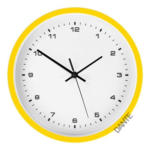 Reloj Pared 20 Cm Silencioso Vonne Color Amarillo