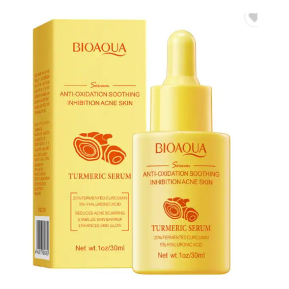 Suero Curcuma Y Acido Hialuronico Inhibidor De Acne Bioaqua Momento De Aplicación Día/noche Tipo De Piel Grasa