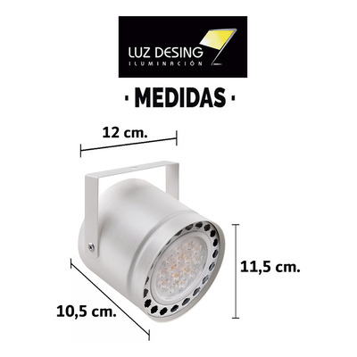Spot Cilindro X 10 Negro Ar111 Apto Led Obra Riel Local