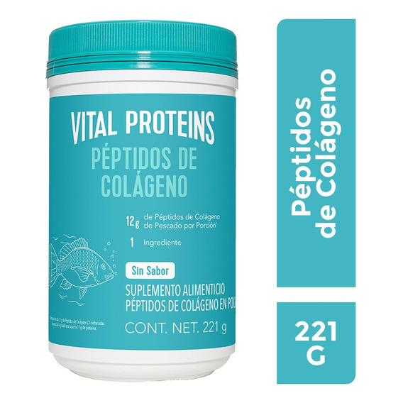 Péptidos De Colágeno Vital Proteins En Polvo Sin Sabor 221g