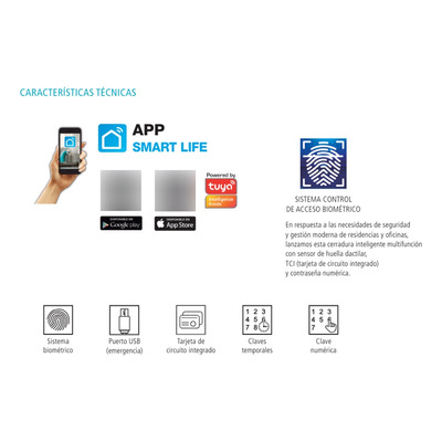Cerradura Digital Cerrojo Smart Multifuncion Cj02-t Tbcin