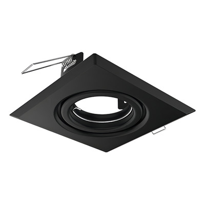 Spot Embutir Dicroica Movil Cuadrado Dicro Con Zocalo E43 Estructura Negro