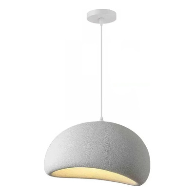 Colgante Stone 40cm 1 Luz Apto Led Deco Moderno Luz Desing Blanco