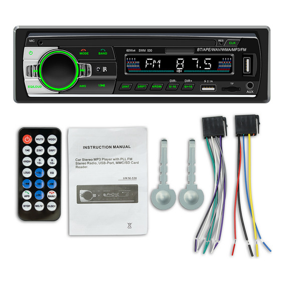 530 Auto Estéreo Bluetooth Asistente Voz 2 Usb Fm Aux