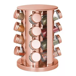 Porta Condimento Inox Rose Gold 16 Peças Hauskraft