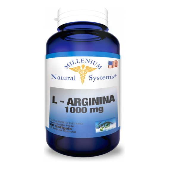 L-arginina 1000 Mg  60 Softgel Suplemento Natural Systems 