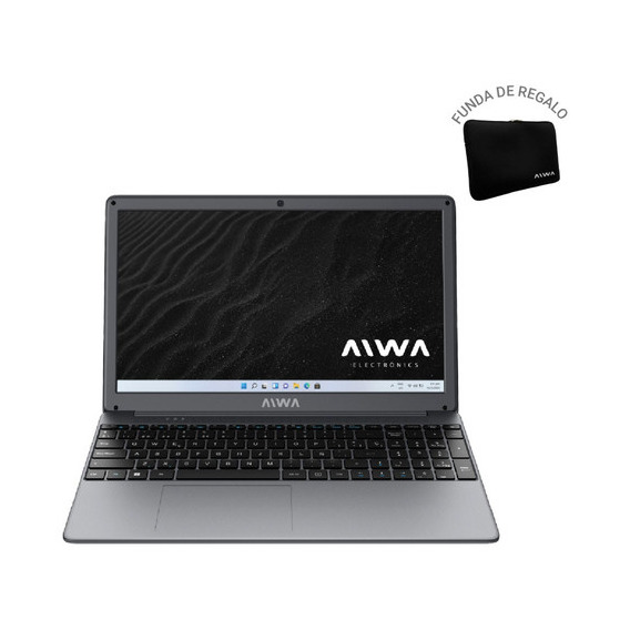 Notebook Core I3 Aiwa 15.6  256gb 8gb Ram Win 11 + Funda Color Gris
