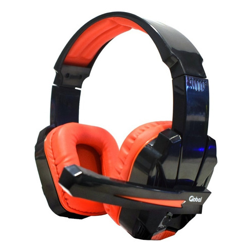 Auricular Gamer Con Microfono Y Luces Epgmr137 Color Rojo/negro Luz