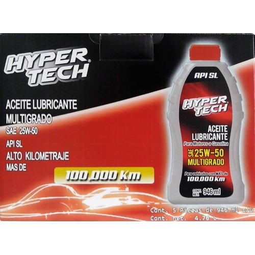 Aceite Lubricante Hyper Tech Sae 25w-50 Alto Km 5p De 946ml