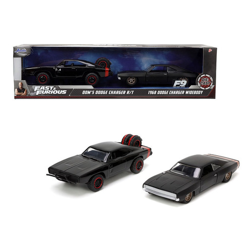 Dom's & Brian's Dodge Charger & Toyota Supra F&f 1:32 Jada Color Doms Dodge Charger R/t & 1968 Dodge Charger Widebody  F9