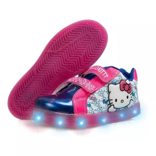 Tenis Hello Kitty Para Niña Luces Led Recargables Cable Usb