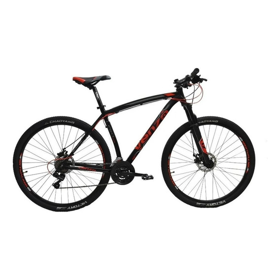 Mountain bike Venzo Shadow Series Loki Evo R29 16" 21v frenos de disco mecánico cambios Shimano color negro/rojo  