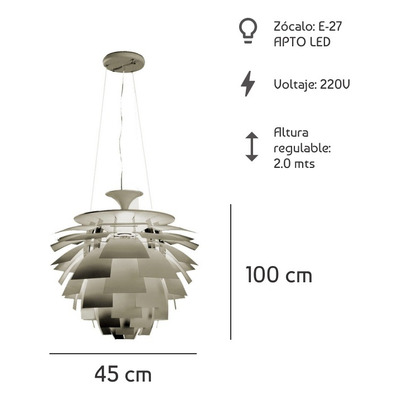 Lampara Colgante De Diseño Franka Blanco Apto Led E27 Nk