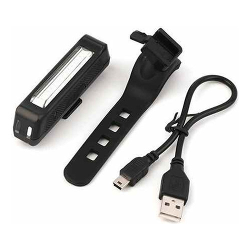 Luz Para Bicicleta Usb Recargable Led-cob 4 Modos Hj-035 Color Negro