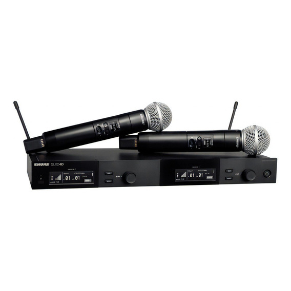 Sistema Inalámbrico Dual C/micrófono Mano Shure Slxd24d/sm58 Color Negro