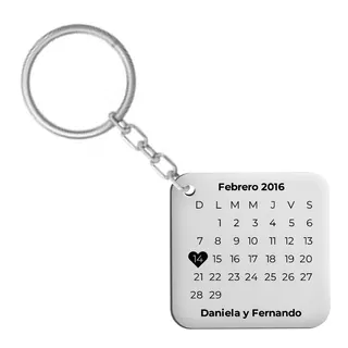 Llavero Calendario Personalizado Laser Por Atras Con Texto