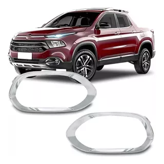 Par Moldura Farol Milha Aplique Crom Fiat Toro 2017 A 2021