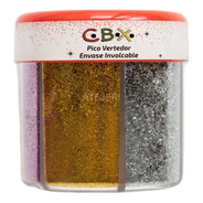 Frasco Gibre Purpurina Glitter Marca Cbx 50 Gramos 6 Colores