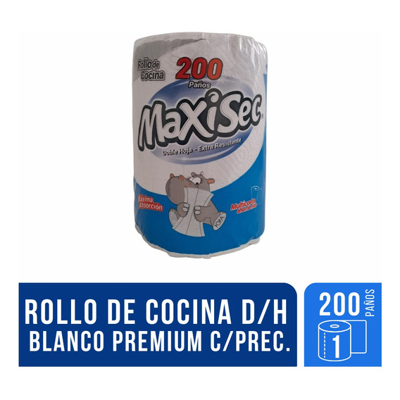 Rollo De Cocina Doble Hoja Maxisec X 200 Paños