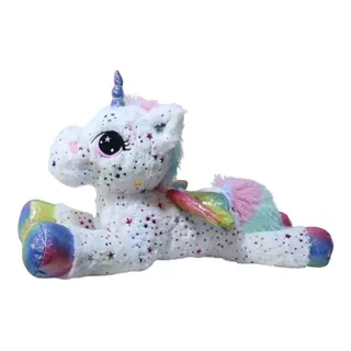 Unicornio De Peluche Grande Aplique Estrellas 50cm Woody Toy