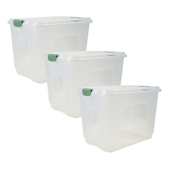 Caja Organizadora Contenedor Baul Reforzado 80 Lt Set X3