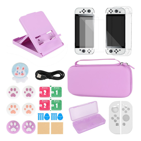 Estuche Protector Nintendo Switch Oled Accesorios 26 En 1