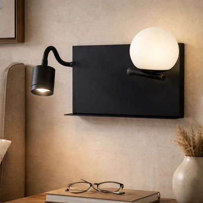 Aplique Smartnight Led Flexible Usb Blanco Negro Izq Rd Negro