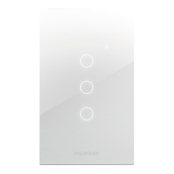 Tecla Smart Pared Blanca 3 Canales Wifi Ac100-240v Macroled Color Blanco Corriente nominal 10 A Voltaje nominal 240V