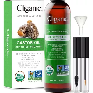 Aceite De Ricino 100% Puro Pestañas Cejas Cabello Piel 473m