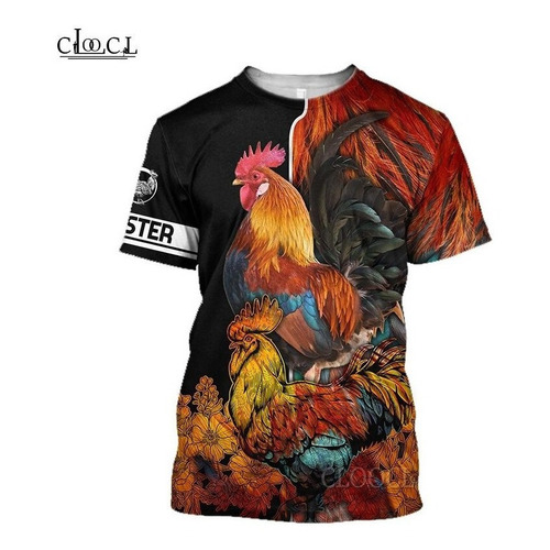 Camiseta De Impresión 3d De Gallo Animal Popular Más Nuevo 