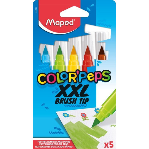 Marcadores Color Peps Brush Tip Xxl X5 Punta Pincel Maped Ed