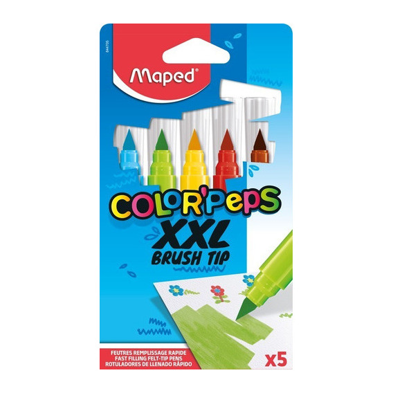 Marcadores Color Peps Brush Tip Xxl X5 Punta Pincel Maped Ed