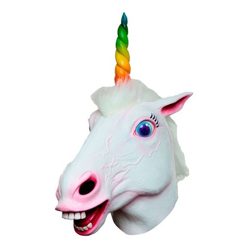 Máscara Para Halloween Unicornio Del Orgullo Látex