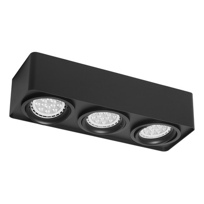 Plafon Cardanico 3 Luces Vancouver Negro Apto Led Ar111