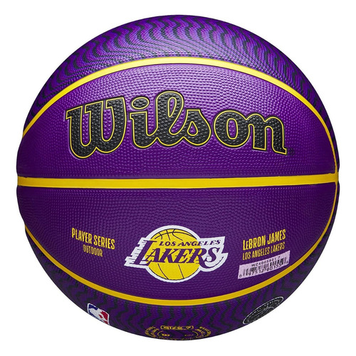Balón de baloncesto Wilson de Los Angeles Lakers, jugador de la NBA, color morado Lebron